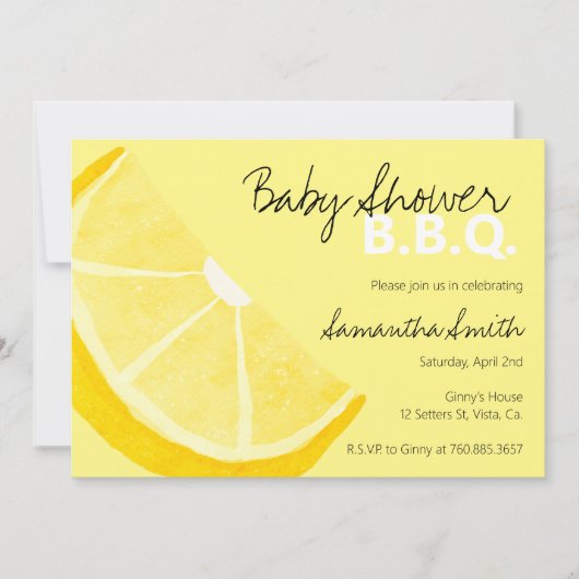 baby shower BBQ Lemon-thema zomer een kleine Lemon Kaart (Voorkant)