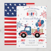 Baby Shower BBQ op 4 juli Baby-Q Kaart (Voorkant / Achterkant)