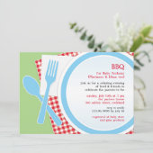 Baby shower BBQ Party Uitnodiging (Staand voorkant)