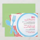 Baby shower BBQ Party Uitnodiging (Voorkant / Achterkant)