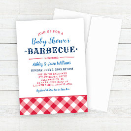 Baby shower BBQ Red White en Blue Kaart