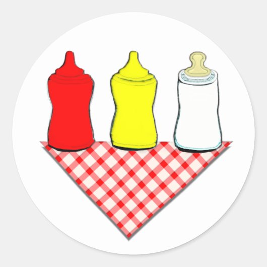 BABY SHOWER BBQ RONDE STICKER (Voorkant)