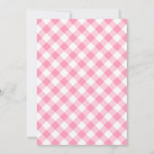 Baby Shower BBQ Roze Gingham Plaid Kaart (Achterkant)