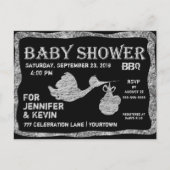 Baby Shower | BBQ | Schoolbord Uitnodiging Briefkaart (Voorkant)