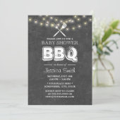 Baby shower BBQ Summer String Lights Chalkboard Kaart (Staand voorkant)