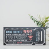 Baby shower BBQ Ticket Uitnodigingen w Luier Raffl (Staand voorkant)