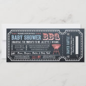 Baby shower BBQ Ticket Uitnodigingen w Luier Raffl (Voorkant)