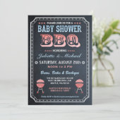 baby shower BBQ-uitnodigingen (Chalkboard) v.2 Kaart (Staand voorkant)