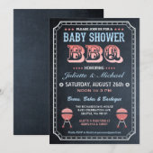 baby shower BBQ-uitnodigingen (Chalkboard) v.2 Kaart (Voorkant / Achterkant)