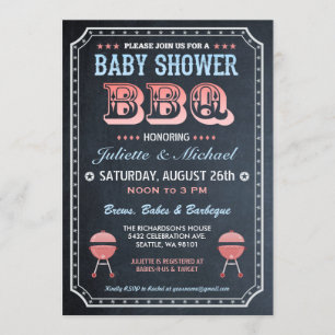 baby shower BBQ-uitnodigingen (Chalkboard) v.2 Kaart