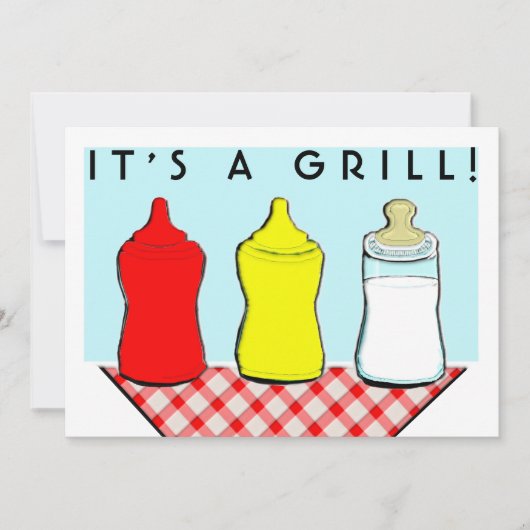 Baby shower BBQ-uitnodigingen Kaart (Voorkant)