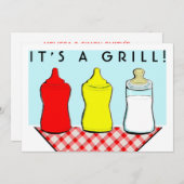 Baby shower BBQ-uitnodigingen Kaart (Voorkant / Achterkant)