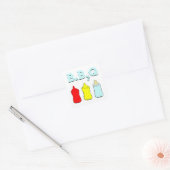 BABY SHOWER BBQ VIERKANTE STICKER (Envelop)