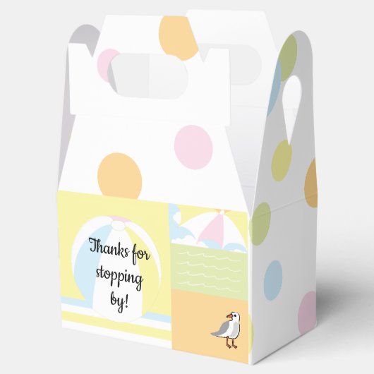 Baby shower Beach Ball Gable Favor Box Bedankdoosjes (Geopend)