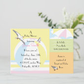 Baby shower Beach Ball Invitation Kaart (Staand voorkant)