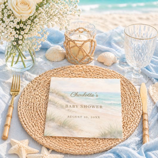 Baby Shower beach coastal elegant Servet
