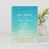 Baby shower Beach Starfish Elegant Waterverf Kaart (Staand voorkant)