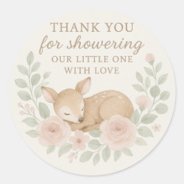 Baby Shower Bedank Sticker – Herten Thema