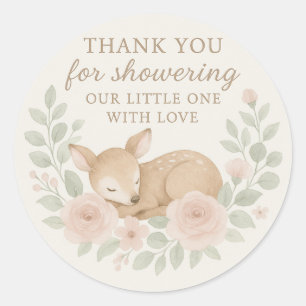 Baby Shower Bedank Sticker – Herten Thema
