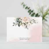 Baby shower bedankbriefje blush roze goud bedankkaart (Staand voorkant)