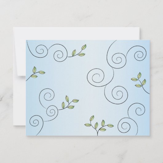 Baby shower bedankje, "Gold Birds" Bedankkaart (Achterkant)