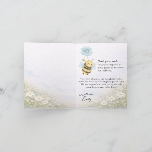Baby Shower Bedankkaart (Binnen)