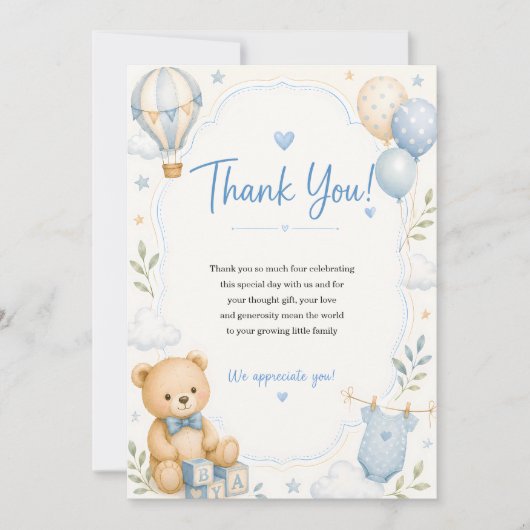 Baby shower bedankkaart (Voorkant)