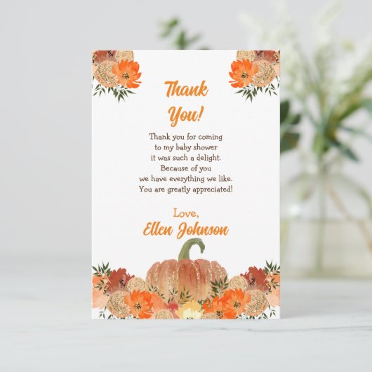 Baby shower bedankkaart (Staand voorkant)