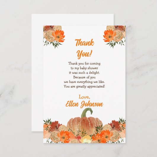 Baby shower bedankkaart (Voorkant / Achterkant)