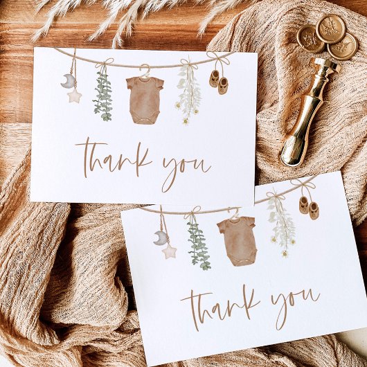 Baby shower bedankkaart, genderneutrale Baby Bedankkaart