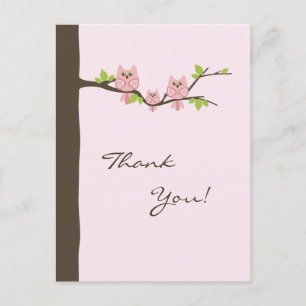 Baby shower bedankkaart (meisje) briefkaart