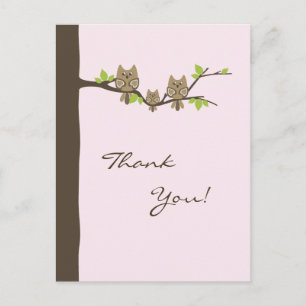 Baby shower bedankkaart (meisje) briefkaart