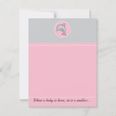 Baby shower bedankkaart, roze dolfijn bedankkaart (Voorkant)