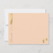 Baby shower bedankkaart, "roze/goud" bedankkaart (Voorkant)