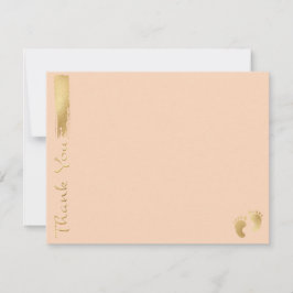 Baby shower bedankkaart, "roze/goud" bedankkaart
