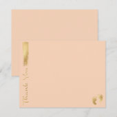 Baby shower bedankkaart, "roze/goud" bedankkaart (Voorkant / Achterkant)