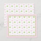 Baby shower bedankkaart, "Sugar and Spice" Bedankkaart (Voorkant / Achterkant)