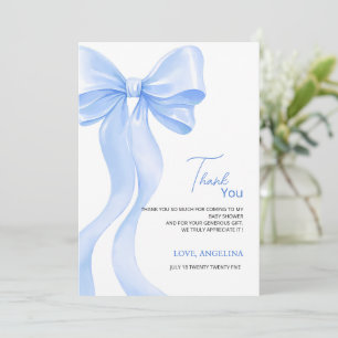 Baby Shower Bedankkaarten met een charmante strik. Bedankkaart