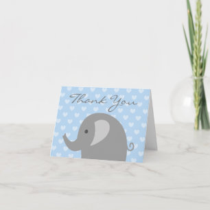 Baby shower bedankkaartje met schattige grijze oli bedankkaart