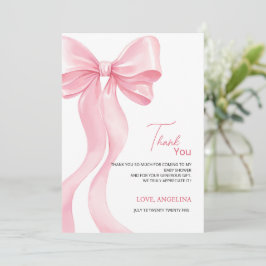 Baby Shower bedankkaartjes met een leuke strik. Bedankkaart