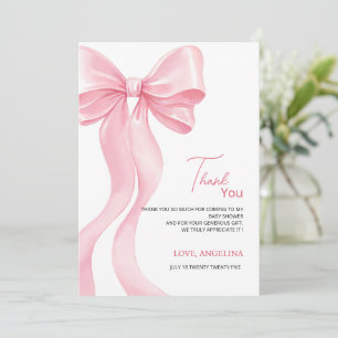 Baby Shower bedankkaartjes met een leuke strik. Bedankkaart