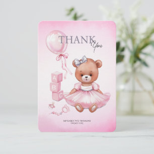 Baby shower  bedankkaartjes teddybeer. bedankkaart