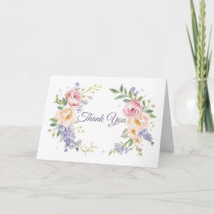 Baby Shower Bedankkaartjes – Waterverf Bloemen Bedankkaart