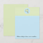 Baby shower bedankpas, blauwe dolfijn bedankkaart (Voorkant / Achterkant)