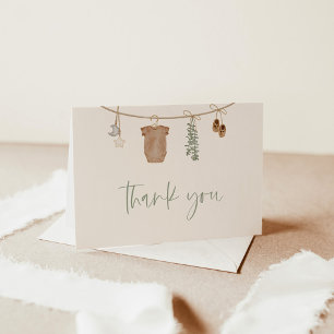 Baby shower bedankpas   Green Boy Baby shower Bedankkaart