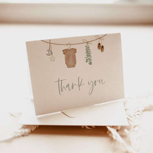 Baby shower bedankpas | Green Boy Baby shower Bedankkaart