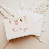 Baby shower bedankpas | Roze Meisje Baby shower Bedankkaart