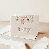 Baby shower bedankpas | Roze Meisje Baby shower Bedankkaart