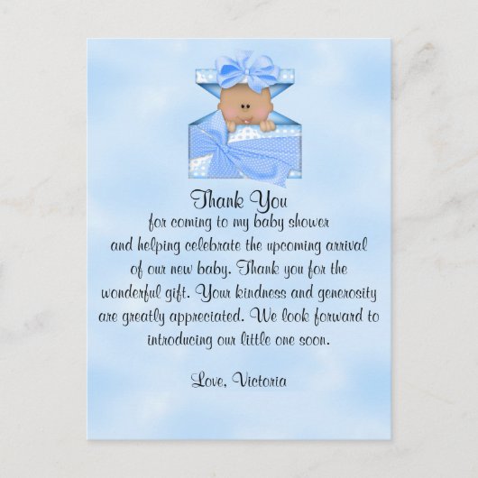 Baby shower Bedankt Baby Boy Ethnic Briefkaart (Voorkant)