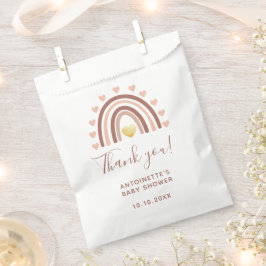 Baby shower Bedankt Beige Blush Boho Rainbow Bedankzakje